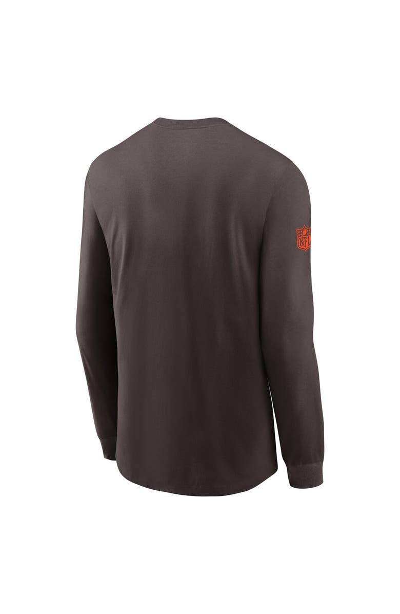 Nike Men's Nike Brown Cleveland Browns Sideline Performance Long Sleeve T-Shirt, Alternate, color, Brown