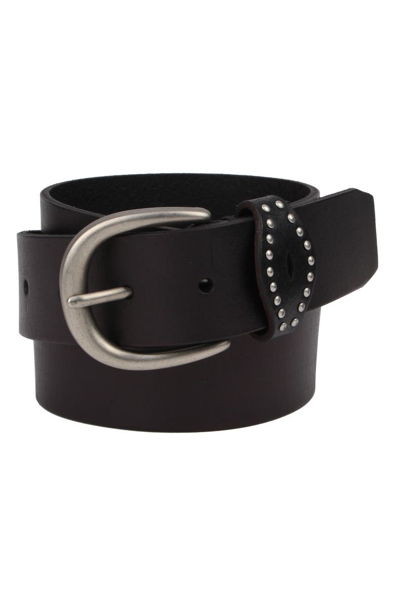 Frye Studded Keeper Leather Belt, Main, color,