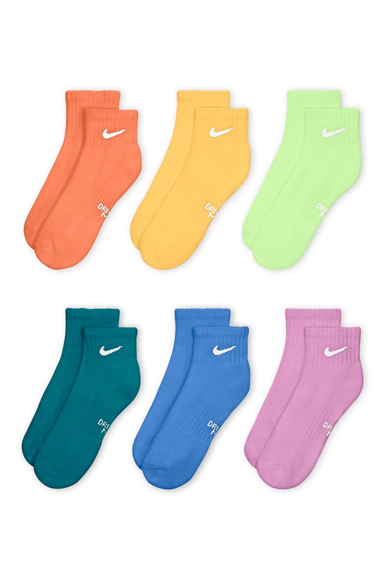 6-Pack Everyday Cush Ankle Socks, Main, color, ORANGE MULTI-COLOR