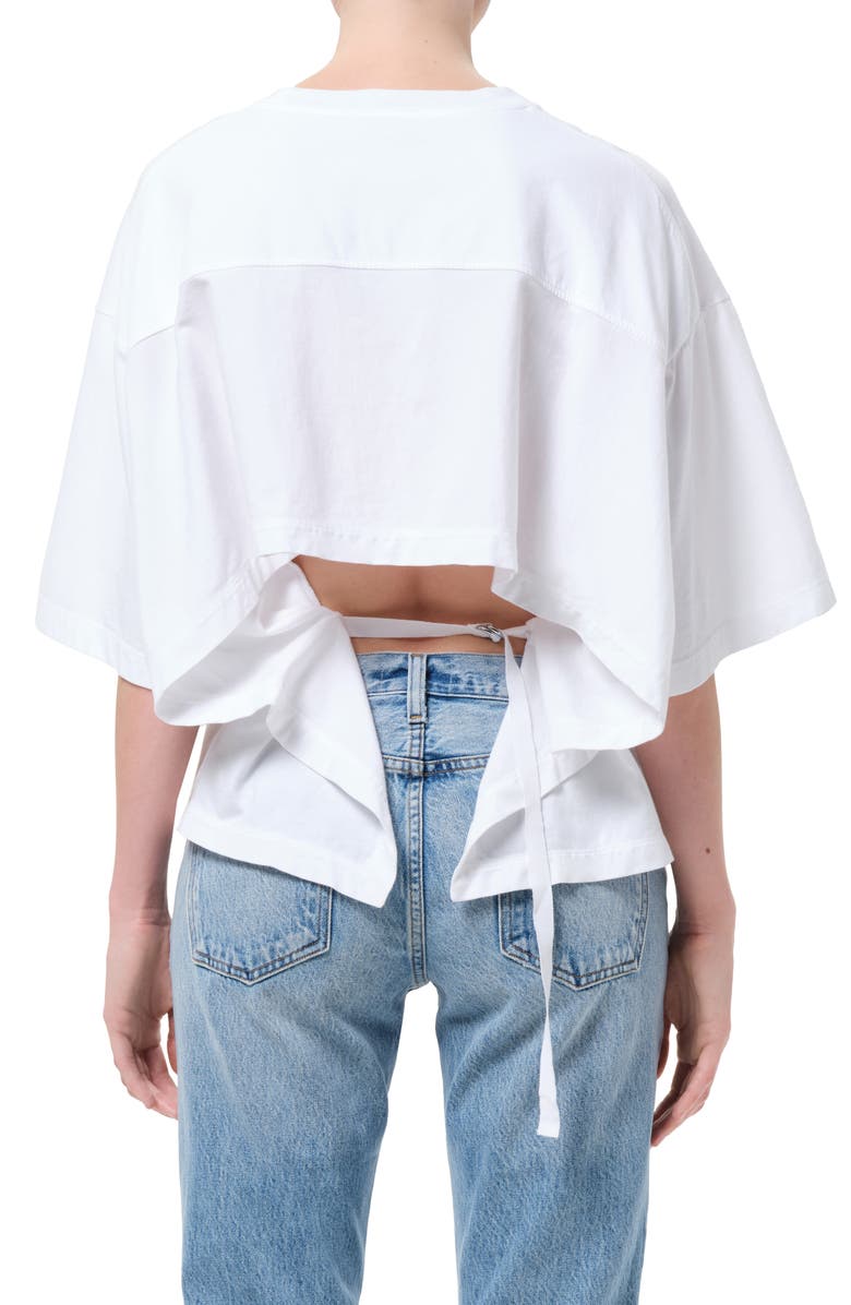 AGOLDE Theo Drape Back Top, Alternate, color, White