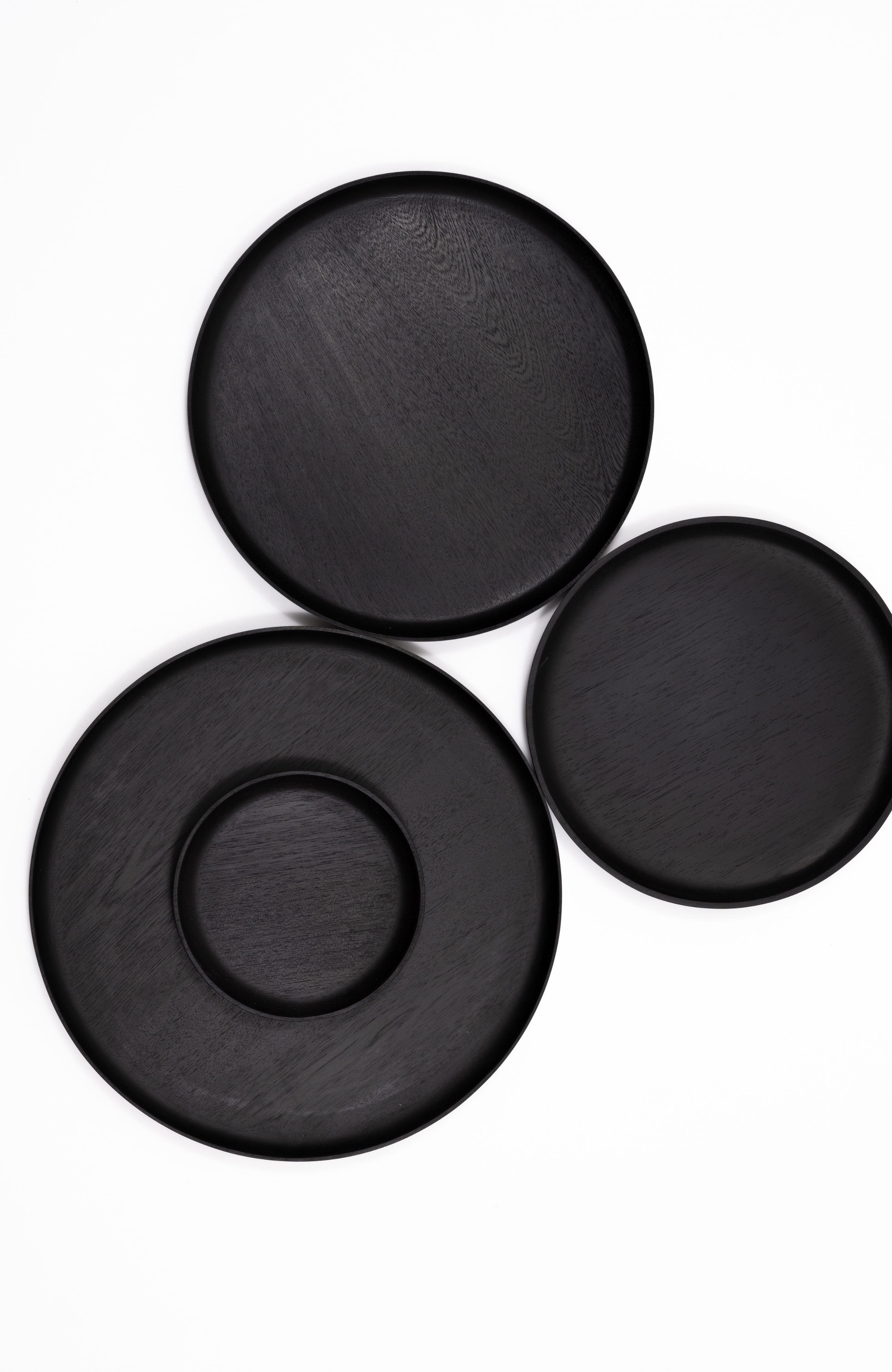 Chechen Wood Design Rosa Morada Wooden Small Plate in Black 
