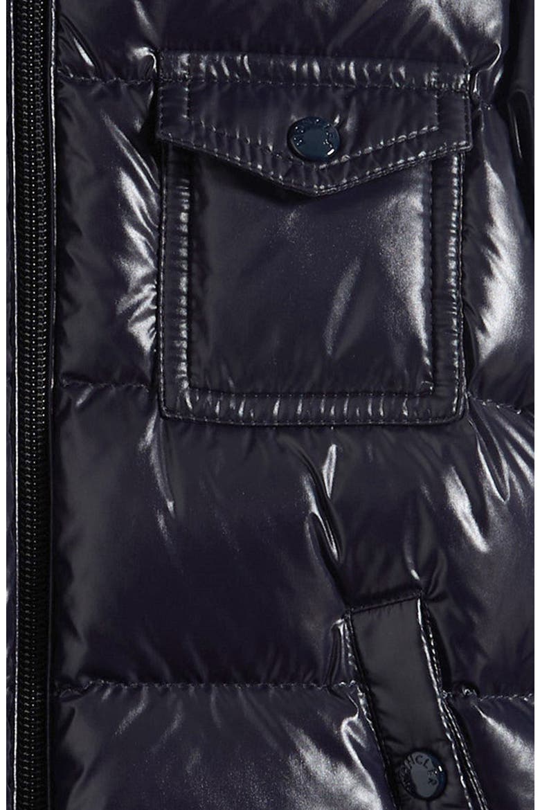 Kids' K2F Down Puffer Jacket with Faux Fur Trim, Alternate, color, NAVY