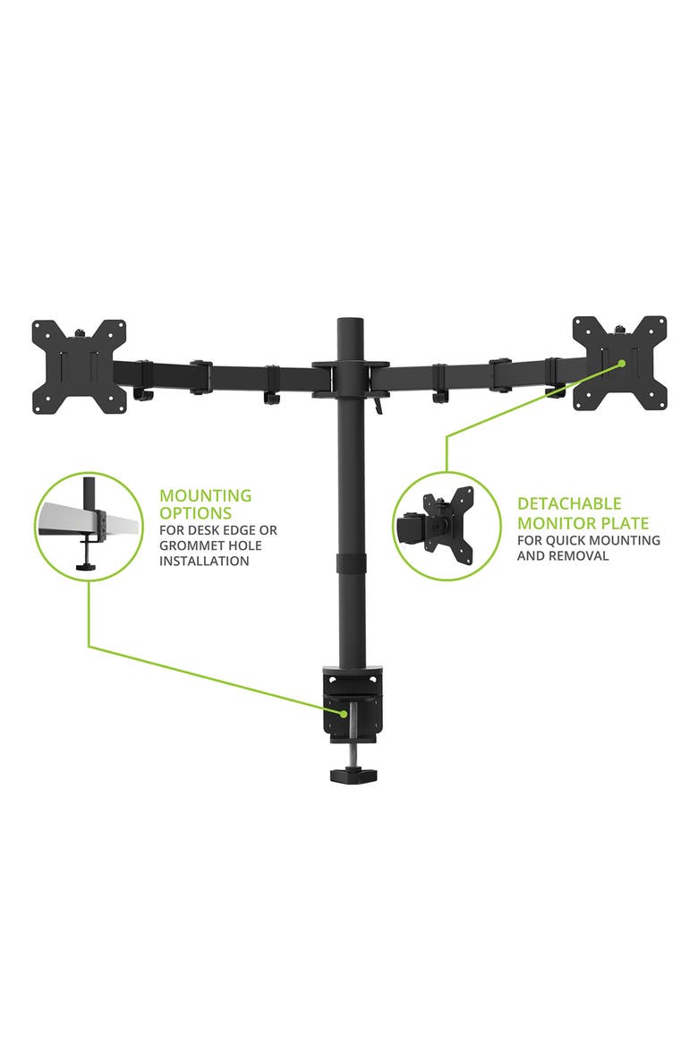 DML2000 Fully Adjustable Dual Arm Desktop Monitor Mount, Alternate, color, Black