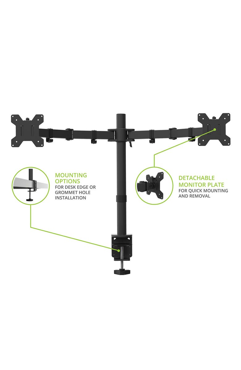 Kanto DML2000 Fully Adjustable Dual Arm Desktop Monitor Mount, Alternate, color, Black