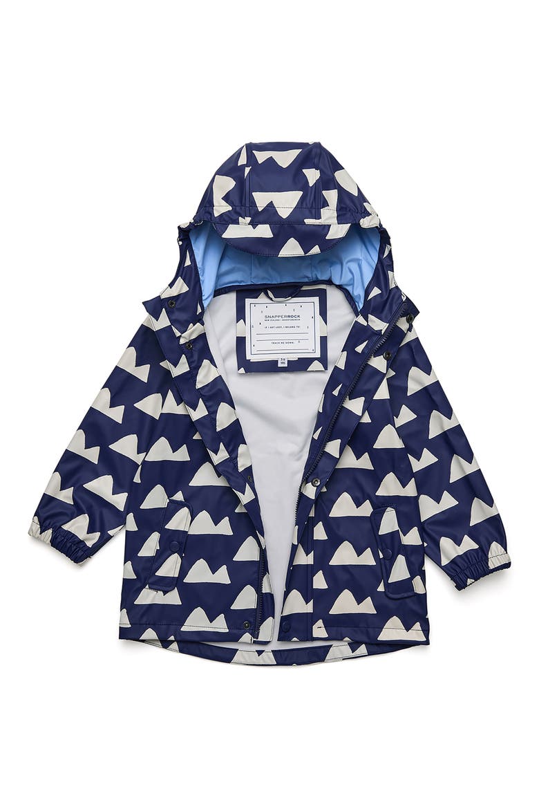 Kids' Peak to Peak Waterproof Rain Jacket, Alternate, color, NAVY