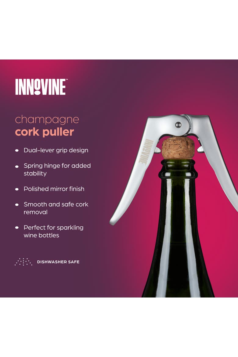 Champagne Cork Puller, Alternate, color, Silver
