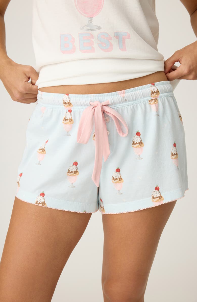 PJ Salvage Sundae Best Cotton Blend Pajama Shorts, Main, color, 