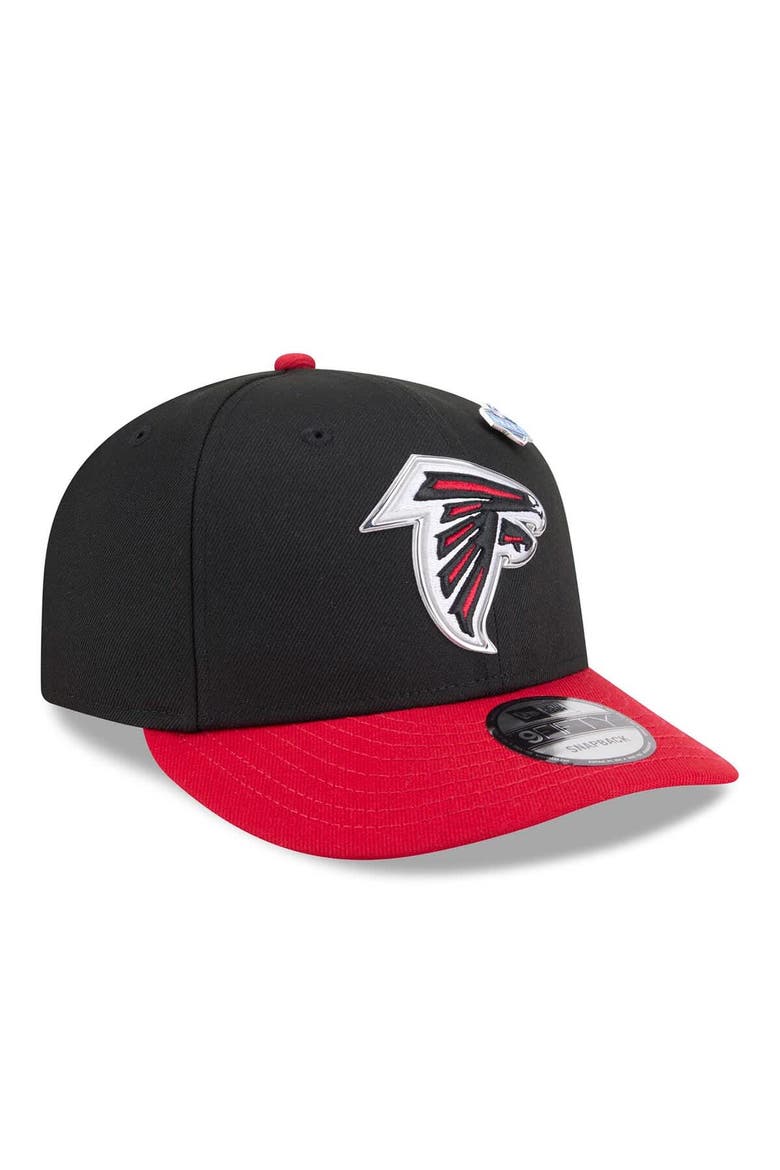 Men's New Era  Black/Red Atlanta Falcons 2026 NFL Draft On Stage Pre-Curved 9FIFTY Snapback Hat, Alternate, color, Black