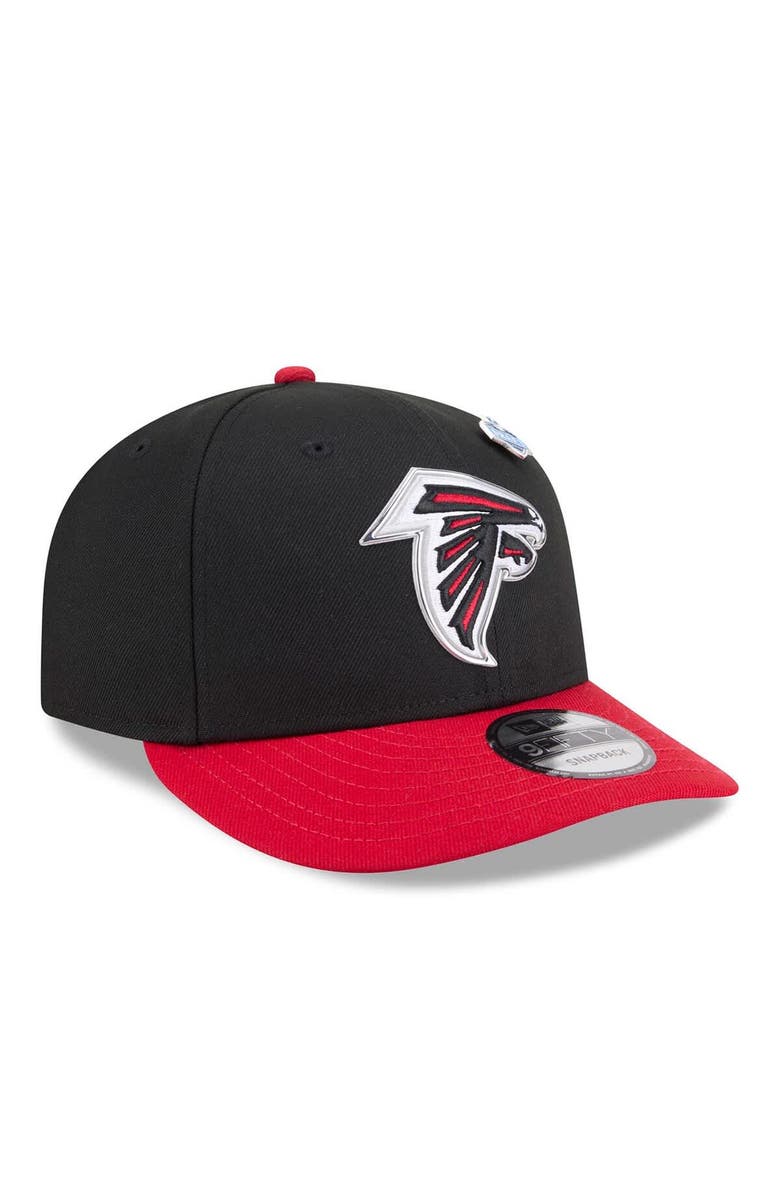 New Era Men's New Era  Black/Red Atlanta Falcons 2026 NFL Draft On Stage Pre-Curved 9FIFTY Snapback Hat, Alternate, color, Black