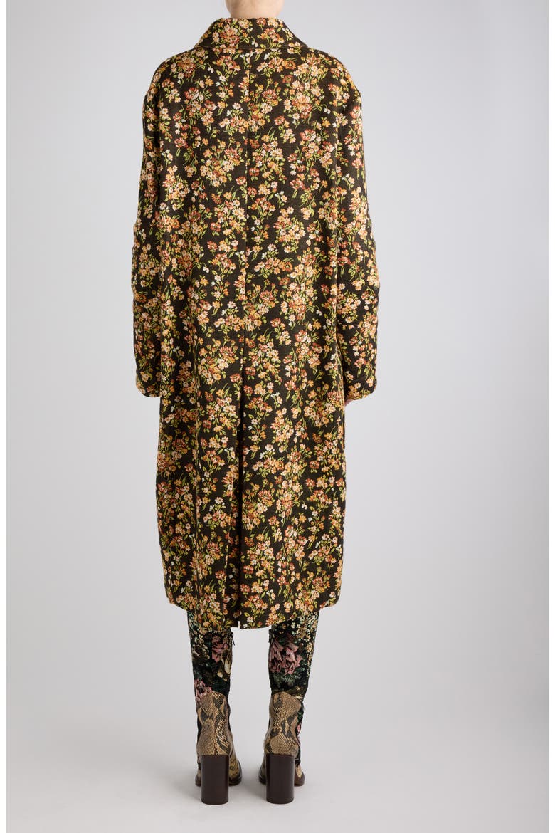 Rain Weave Floral Coat, Alternate, color, BROWN