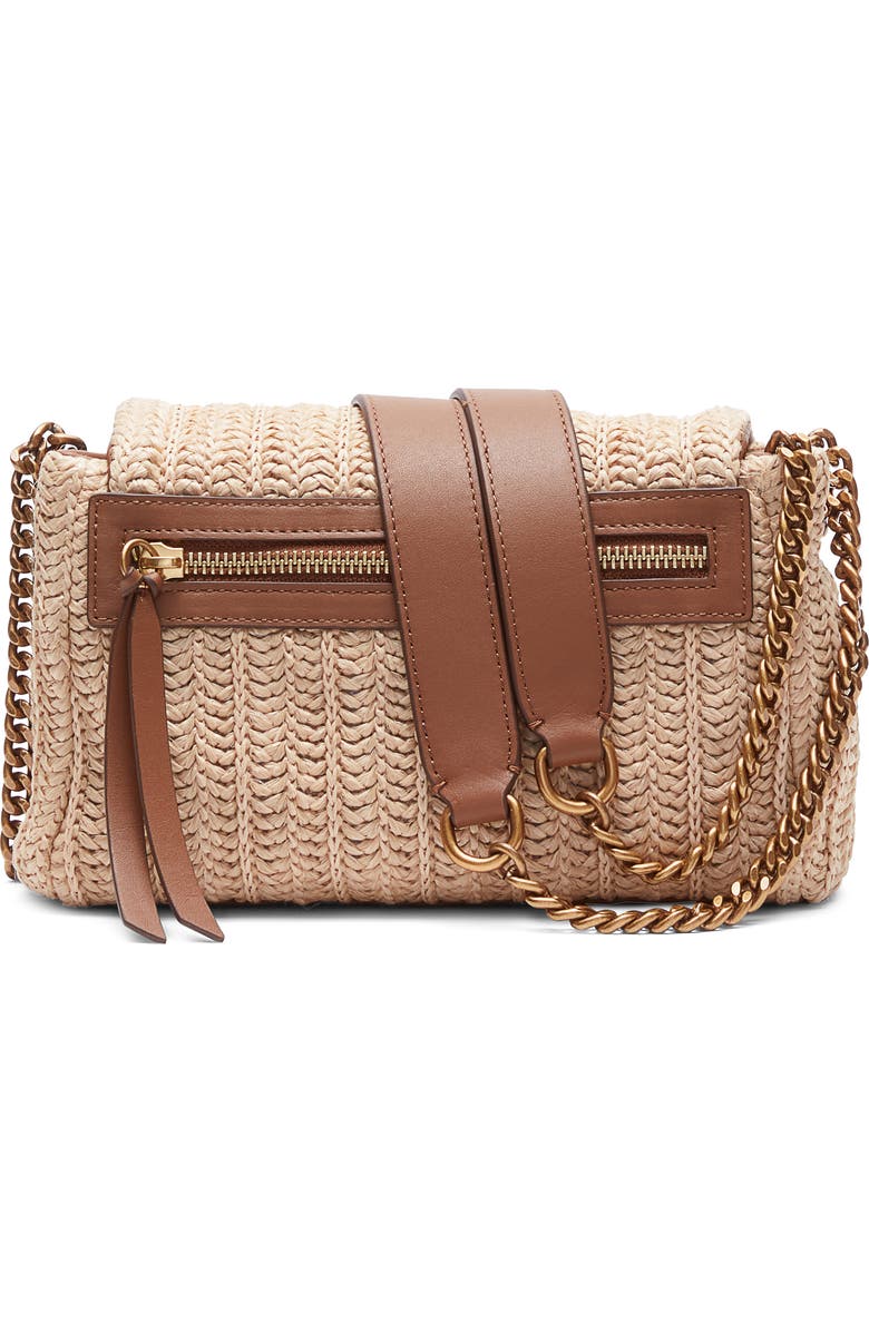 rag & bone Small Chelsea Straw Flap Crossbody Bag, Alternate, color,