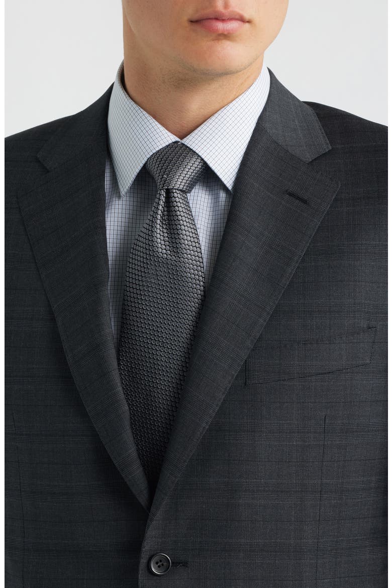 Siena Regular Fit Charcoal Grey Shadow Plaid Wool Suit, Alternate, color, CHARCOAL