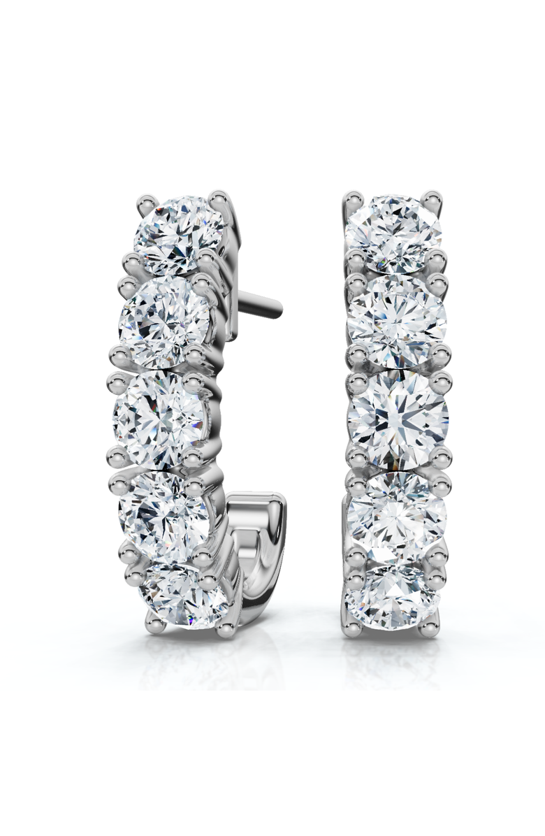 Bliss Diamond 1Ct Diamond Hoops Women's Earrings 10k Gold Lab Grown, Main, color, 10K White Gold