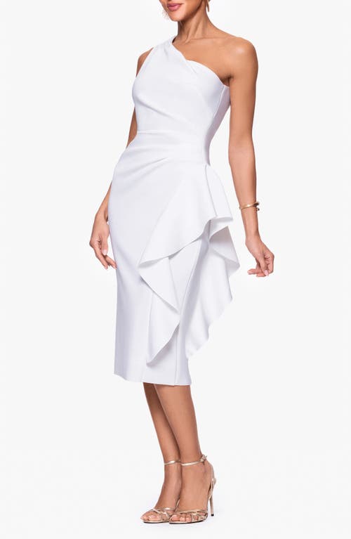 Xscape Evenings Gathered One-shoulder Cocktail Dress