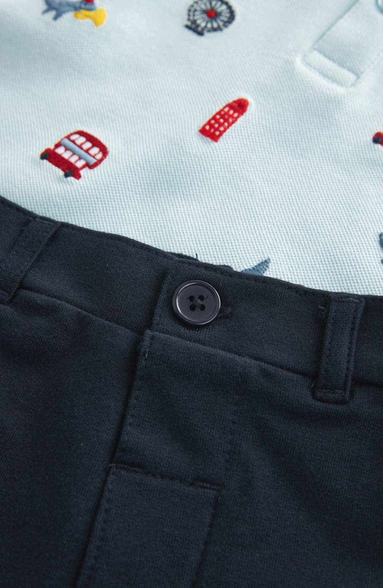 NEXT Kids' Embroidered Cotton Polo & Shorts Set, Alternate, color,