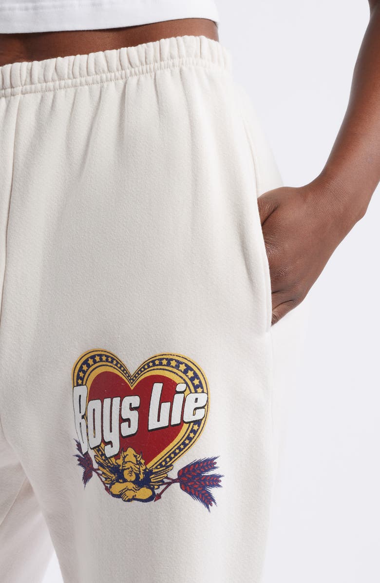 BOYS LIE Breakfast Beers Kimmy Graphic Sweatpants, Alternate, color, Cream