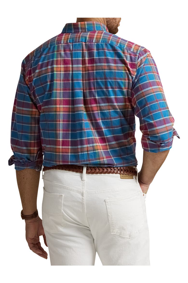 Big & Tall Oxford Sport Shirt, Alternate, color, BLUE BERRY MULTI