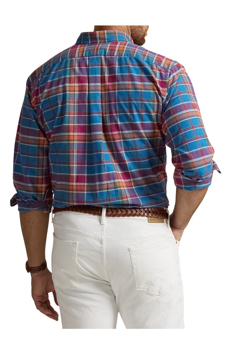 Polo Ralph Lauren Big & Tall Oxford Sport Shirt, Alternate, color, Blue Berry Multi