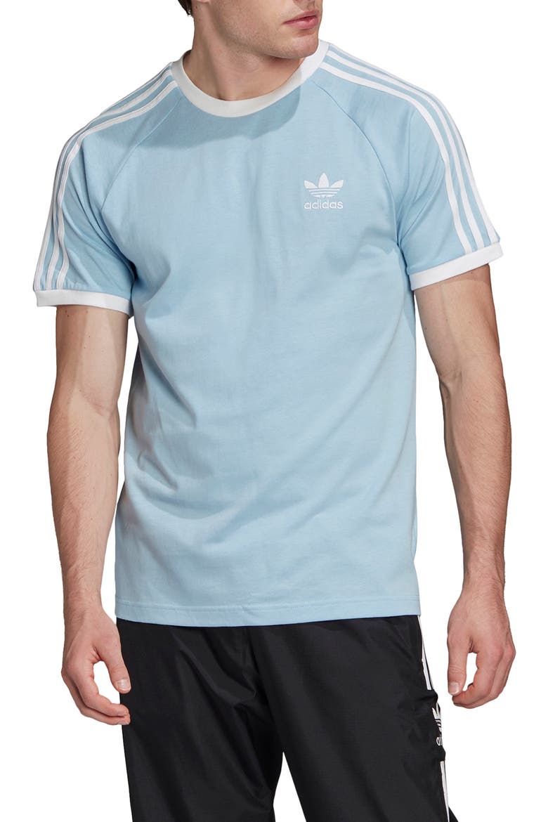 3-Stripes T-Shirt, Main, color, CLEAR SKY