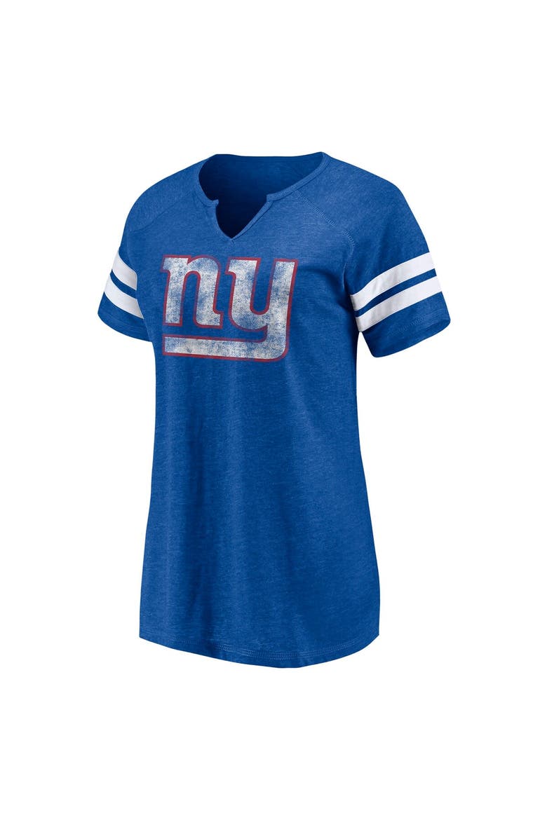 Women's Fanatics Branded Royal New York Giants Plus Size Raglan Notch Neck T-Shirt, Alternate, color, Royal