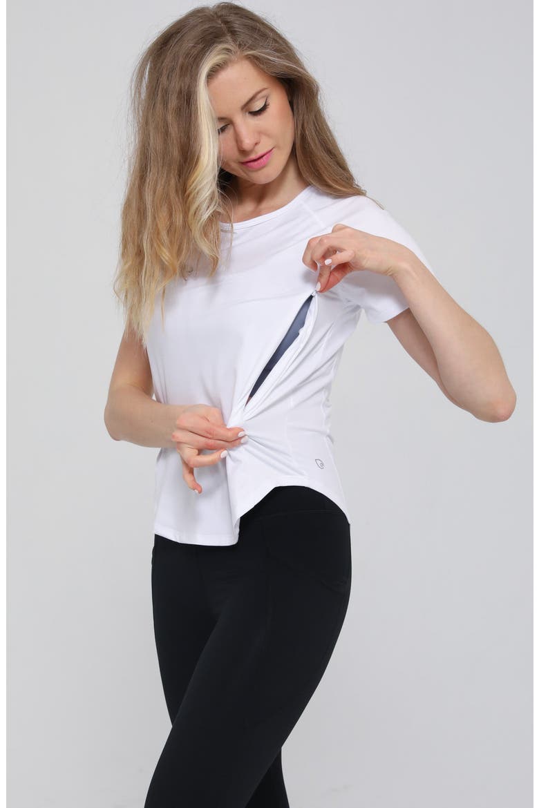 The Mira Running Nursing Tee, Main, color, Blanc