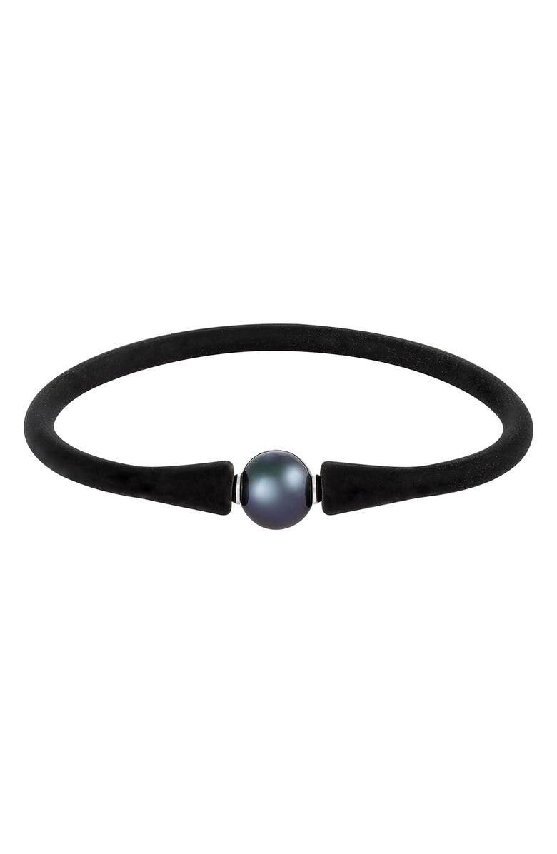 SPLENDID PEARLS Silicone 10-11mm Cultured Freshwater Pearl Bracelet, Main, color, 