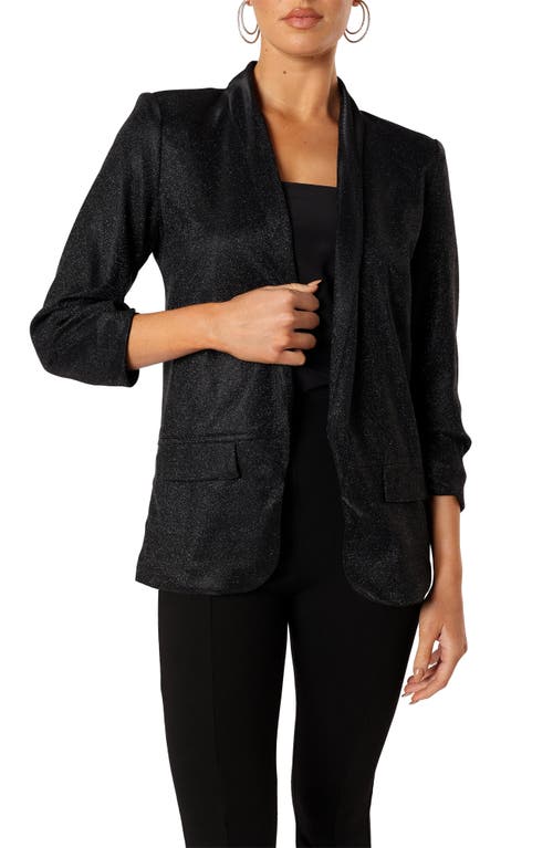 Petal And Pup Petal & Pup Gemma Metallic Knit Blazer In Black