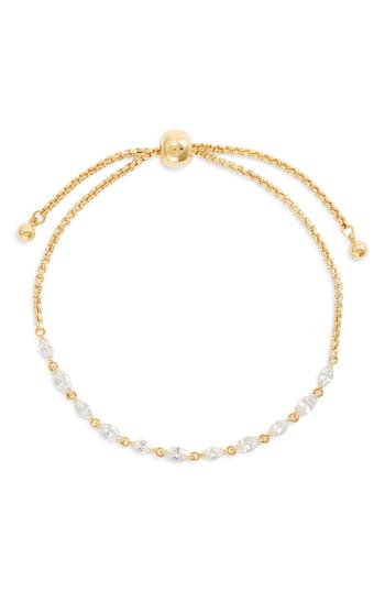Nordstrom Cubic Zirconia Marquise Slider Bracelet In Gold
