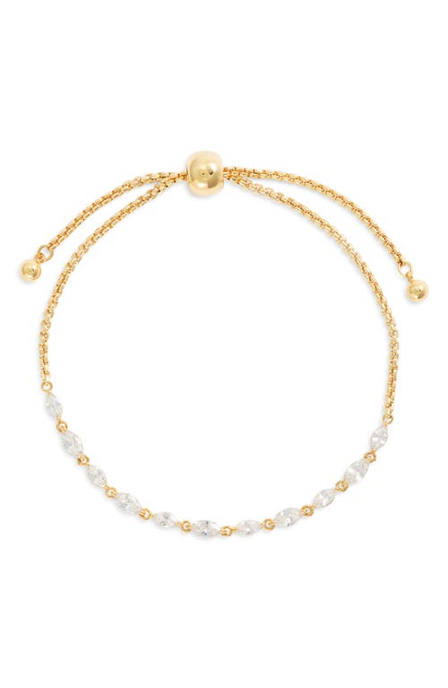 Nordstrom Cubic Zirconia Marquise Slider Bracelet In Clear- Gold