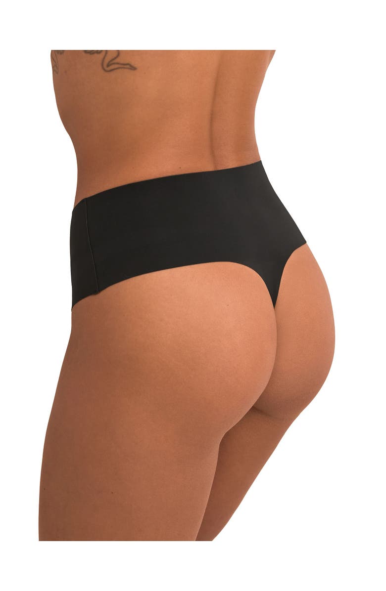 Adore Me Gabbie Thong Panties, Alternate, color, Black