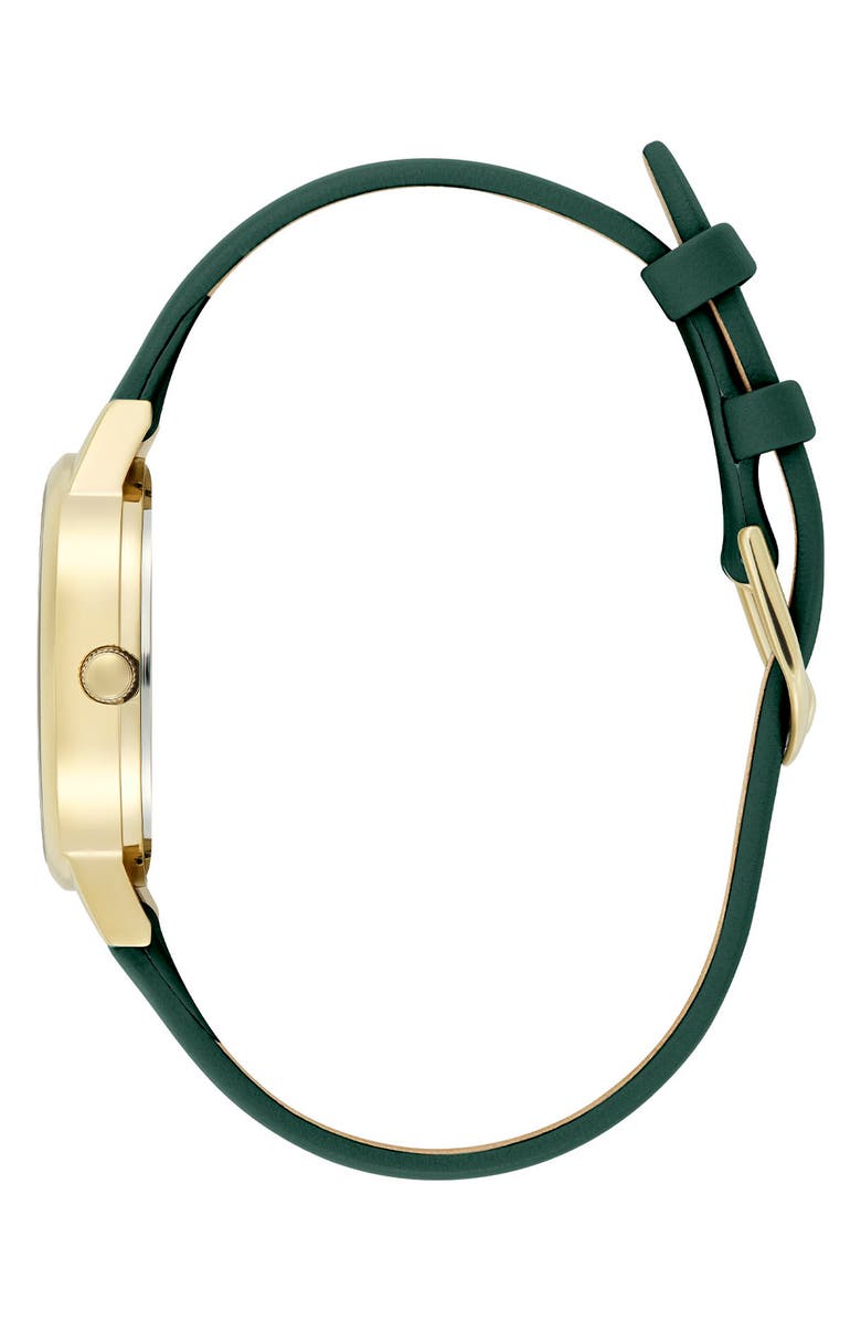 Olivia Burton Illustrated Floral Leather Strap Watch, 30mm, Alternate, color, Ivory/Grey