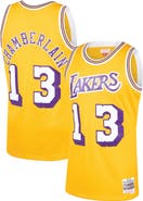 Mitchell & Ness Men's Mitchell & Ness Wilt Chamberlain Gold Los Angeles Lakers 1971/72 Hardwood Classics Swingman Jersey