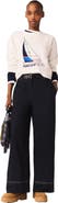maje Cotton trousers with leather belt