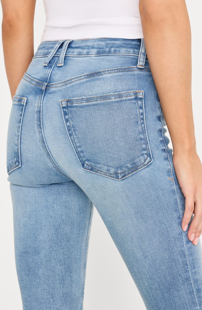 Good American Good Legs Crop Mini Bootcut Jeans, Alternate, color, Indigo1293