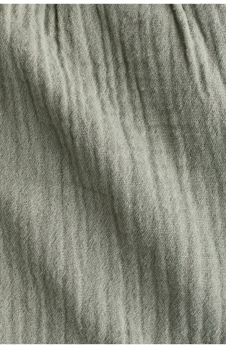 H&M Cotton muslin shorts, Alternate, color, Light Khaki Green