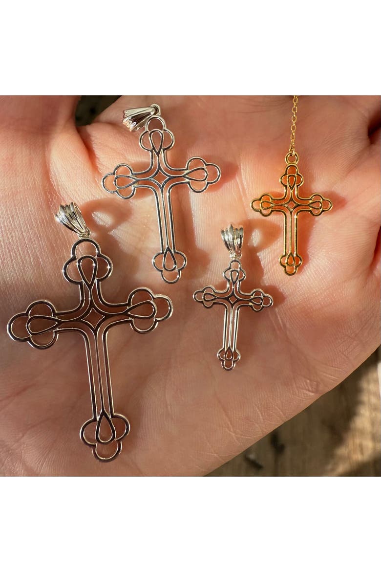 The Billie Cross Pendant, Alternate, color, ilver