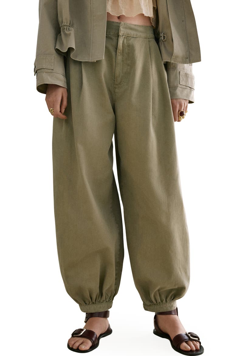 Souffle Balloon Jeans, Main, color, KHAKI GREEN
