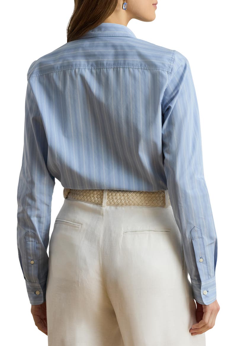 Stripe Cotton Broadcloth Button-Up Shirt, Alternate, color, BLUE/ WHITE MULTI