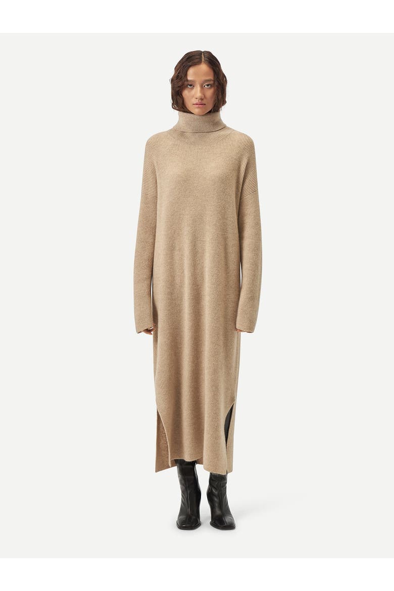 Cashmere Turtleneck Dress, Alternate, color, warm grey