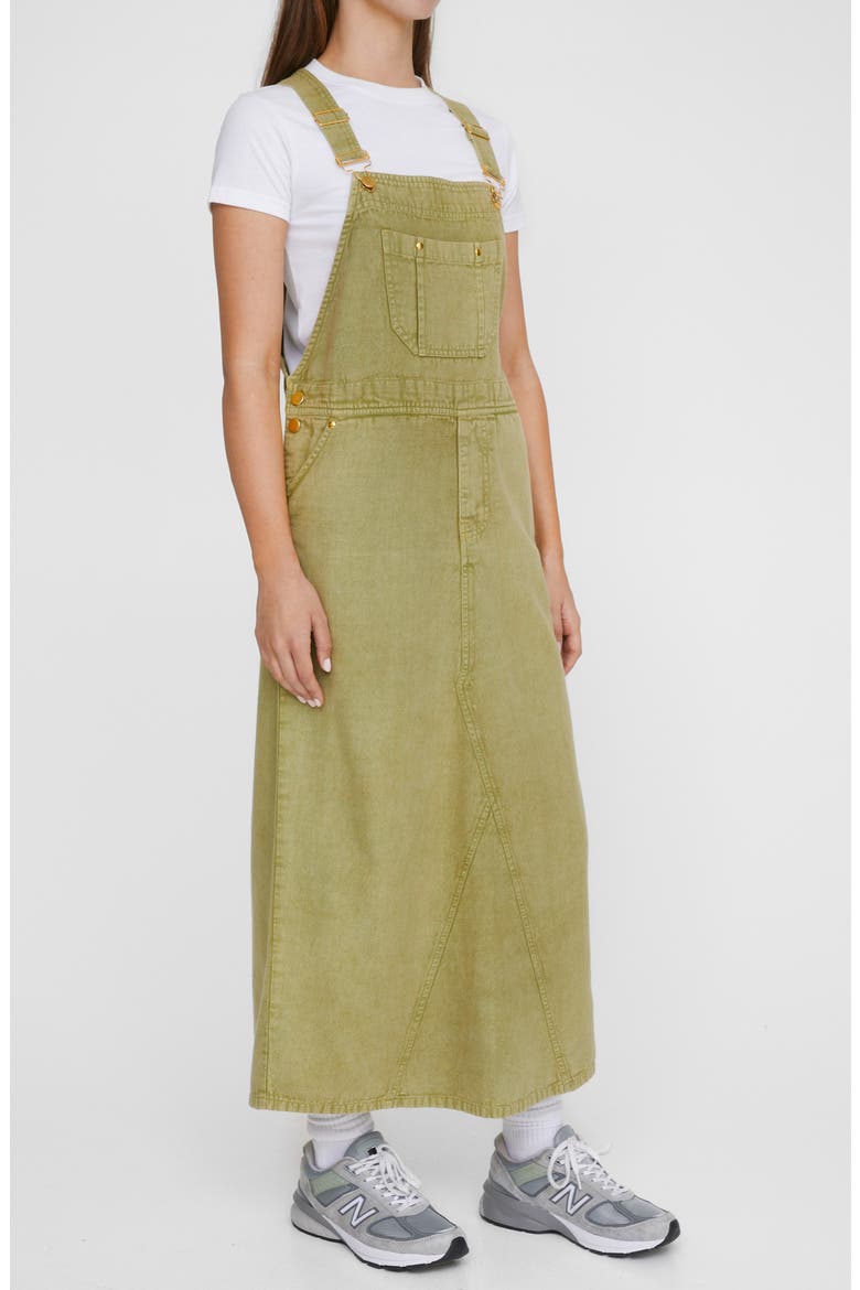 Denim Overall Maxi Dress, Alternate, color, KHAKI