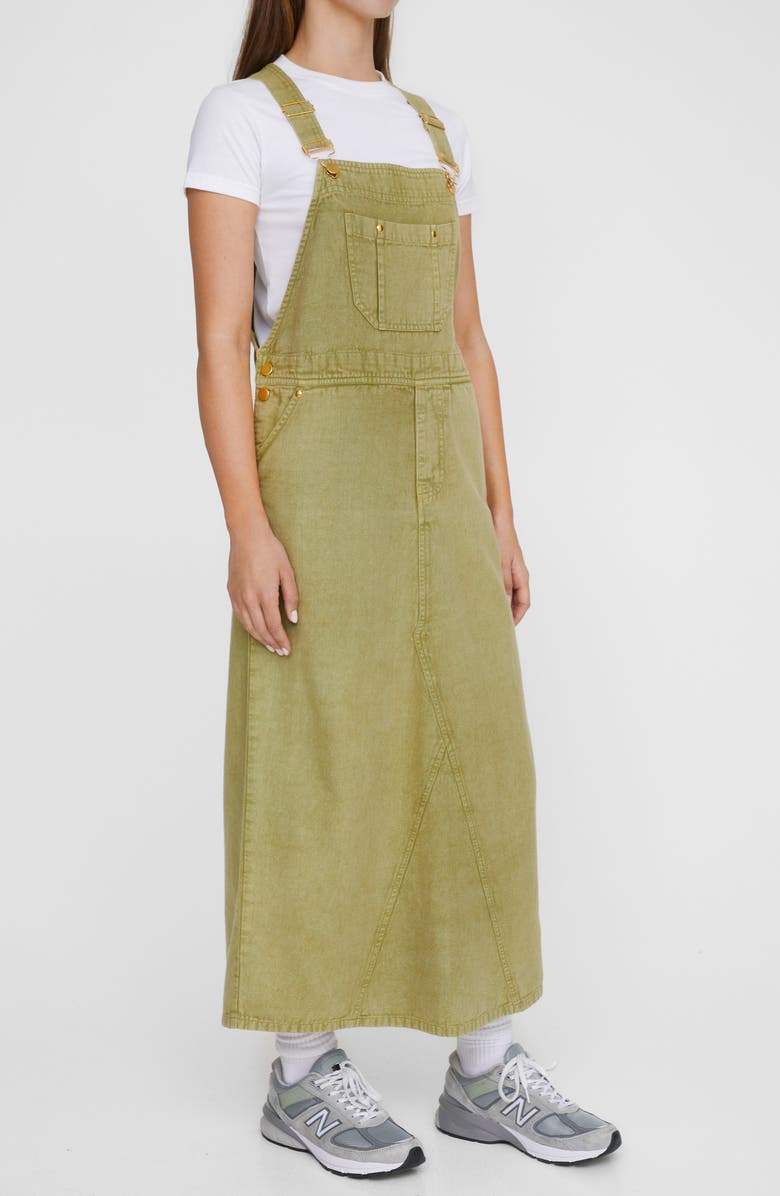 NASTY GAL Denim Overall Maxi Dress, Alternate, color, Khaki