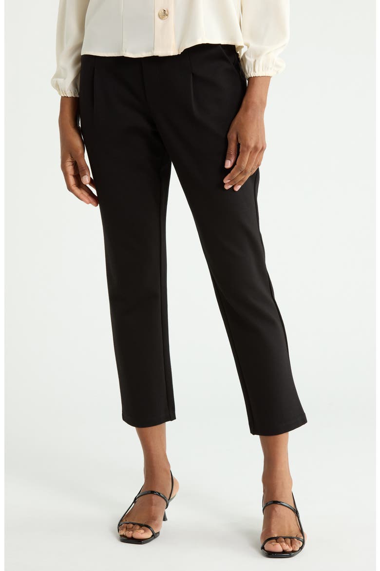 Ponte Ankle Trousers, Main, color, BLACK