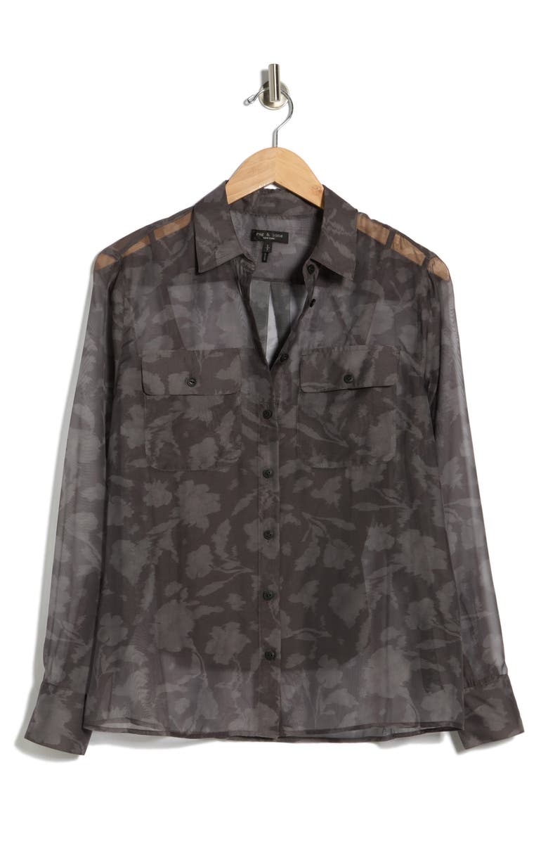 rag & bone Sonica Printed Shirt, Alternate, color, Grey Multi