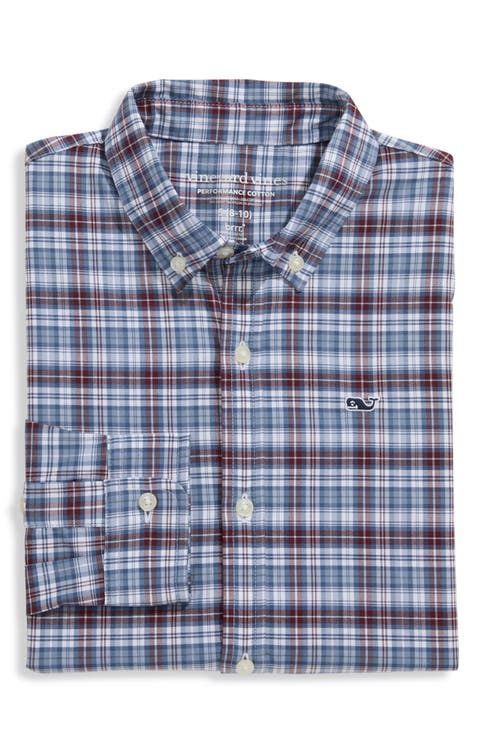 Kids' Faraway Performance Cotton Blend Button-Down Shirt (Toddler, Little Kid & Big Kid)