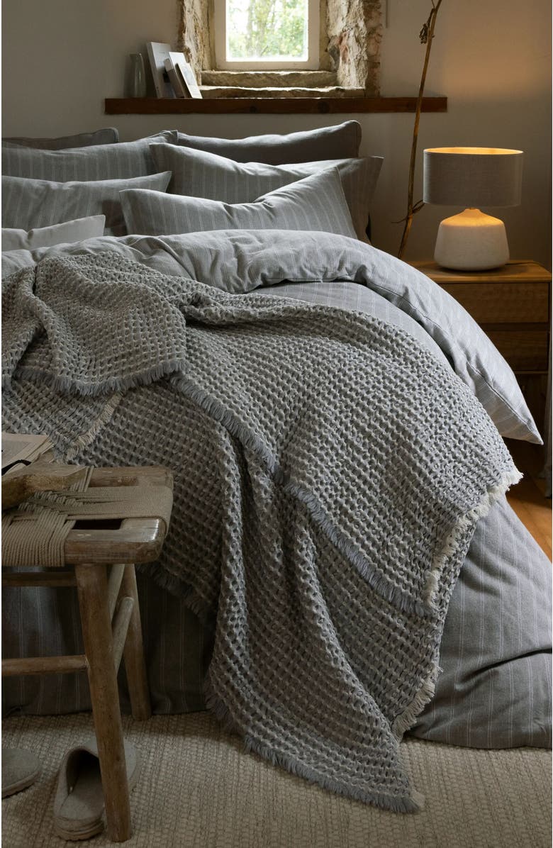 CHRISTY Lisbon Wool Cotton Blend Chunky Knit Blanket, Alternate, color, Grey