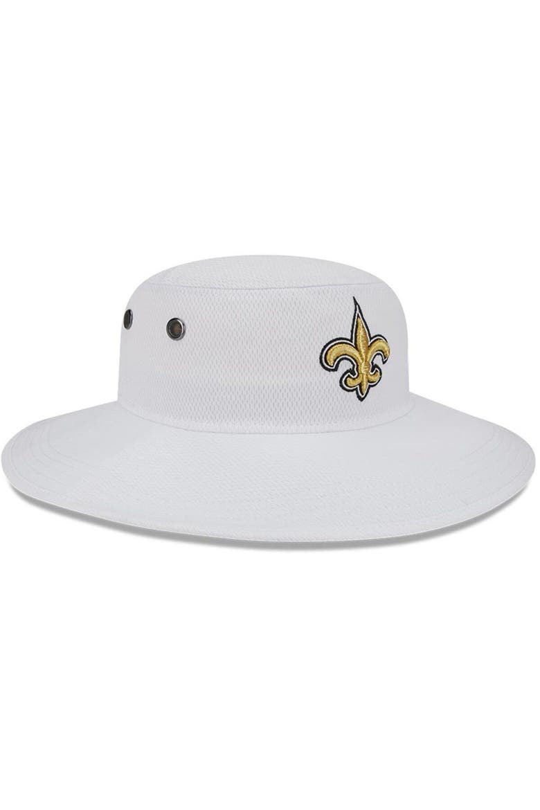 Men's New Era White New Orleans Saints 2023 NFL Training Camp Panama Bucket Hat, Alternate, color, White