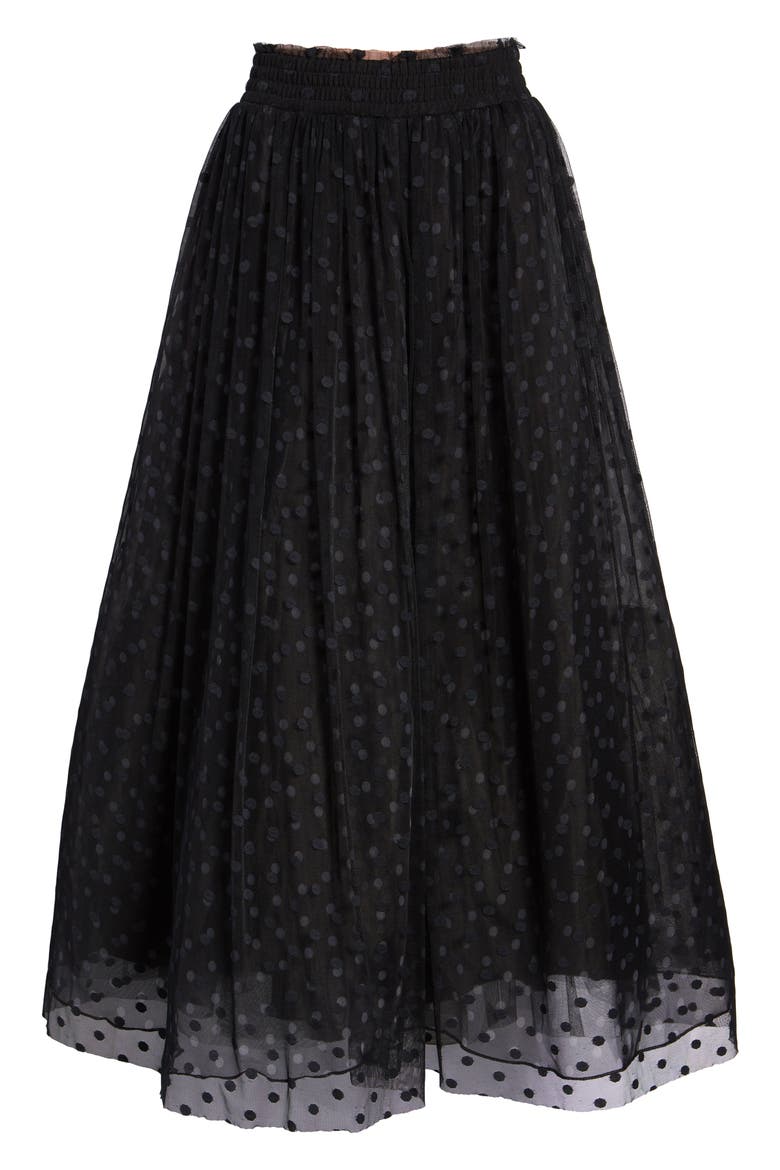 x Atlantic-Pacific Polka Dot Tulle Maxi Skirt, Alternate, color, BLACK