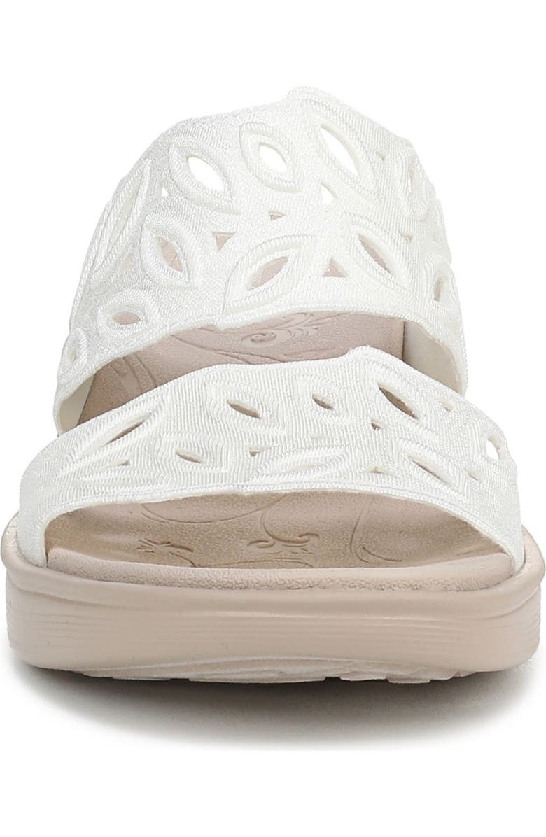 LifeStride Delight Platform Wedge Slide Sandal, Alternate, color, Bright White Shimmer Lycra