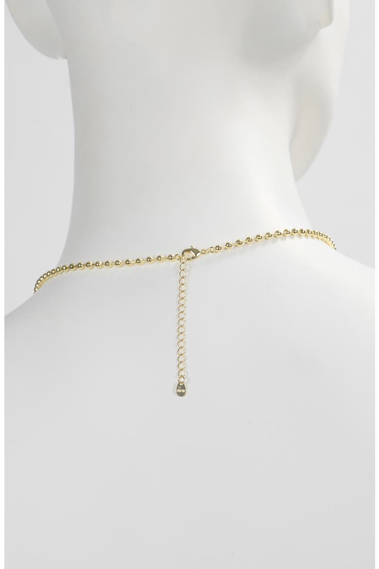 CZ Station Beaded Necklace, Alternate, color, GOLD