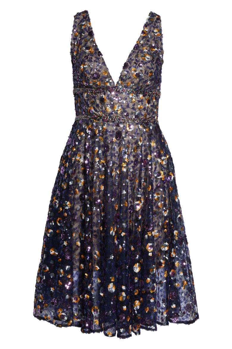 Bronx and Banco Sequin Fit & Flare Dress, Alternate, color, MULTICOLOR